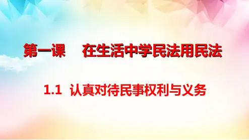 1.1 认真对待民事权利与义务 高中政治新教材课件