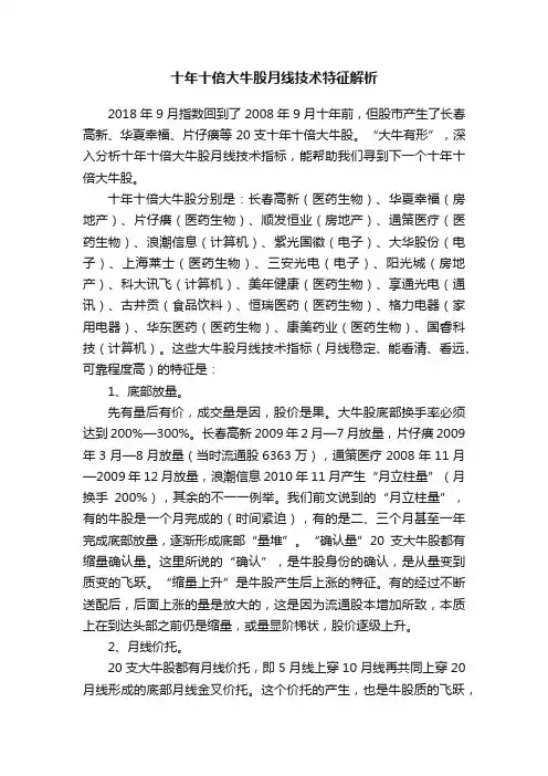 十年十倍大牛股月线技术特征解析