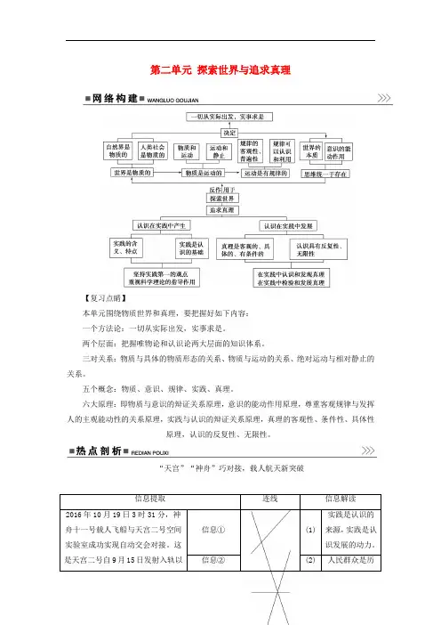 高考政治一轮总复习 第四部分 第二单元 探索世界与追