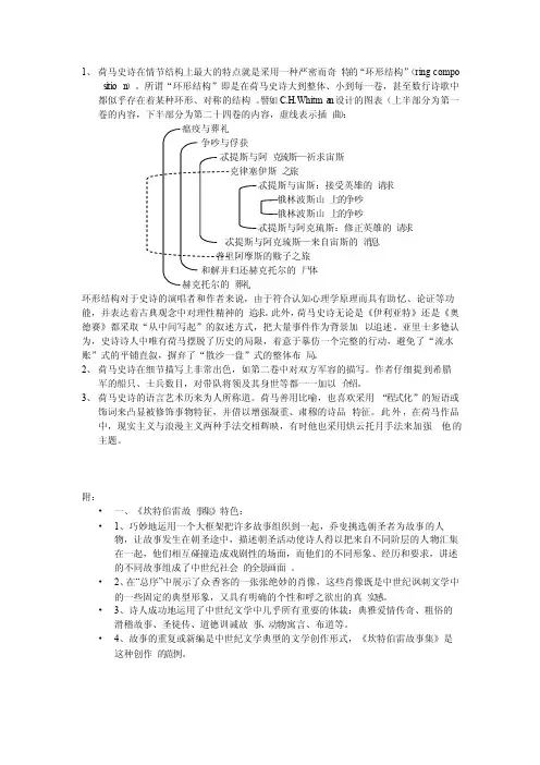 荷马史诗艺术特点