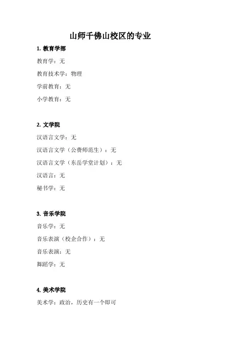 山师千佛山校区的专业以及选课要求,吃住玩学的环境