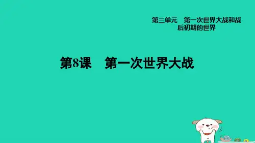 九年级历史下册第3单元第一次世界大战和战后初期的世界第8课第一次世界大战新人教版