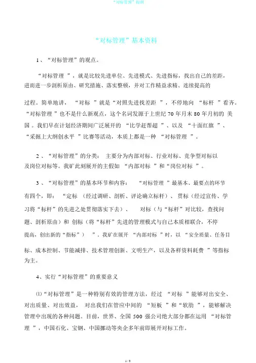 “对标管理”提纲