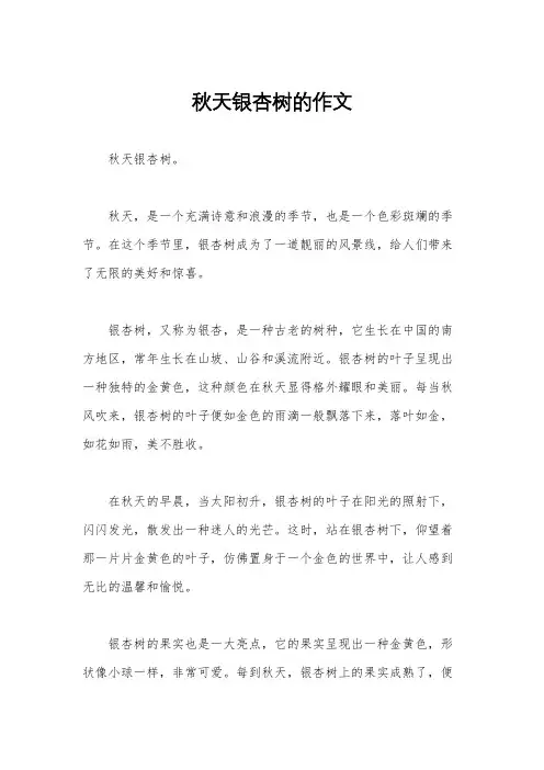 秋天银杏树的作文