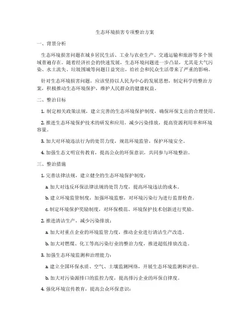 生态环境损害专项整治方案