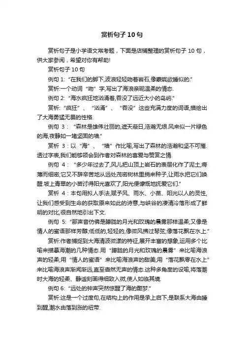 赏析句子10句