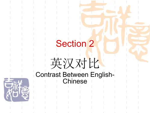 英汉对比(1) 英语翻译