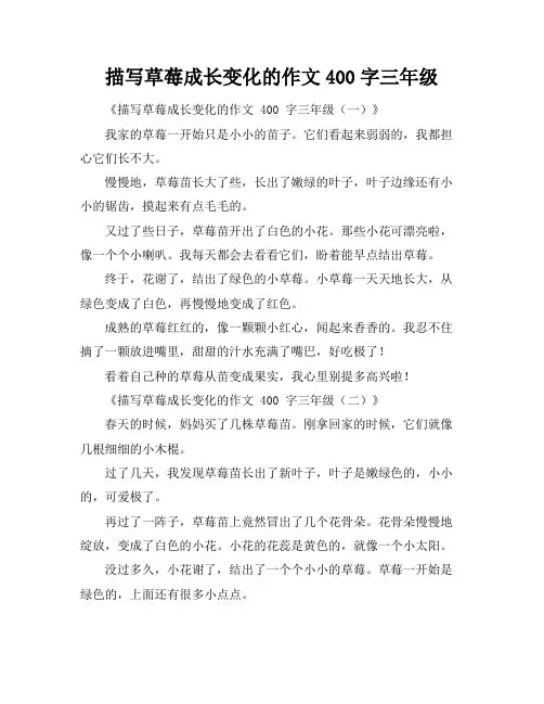 描写草莓成长变化的作文400字三年级