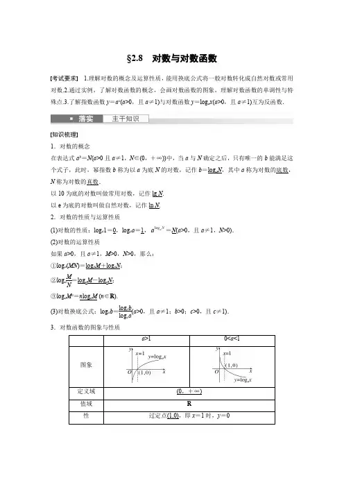 2024届高考一轮复习数学教案(新人教B版)：对数与对数函数