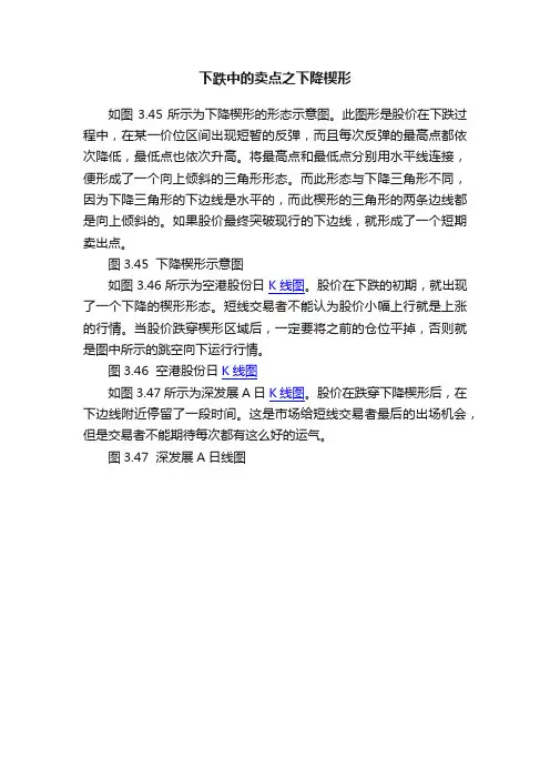 下跌中的卖点之下降楔形