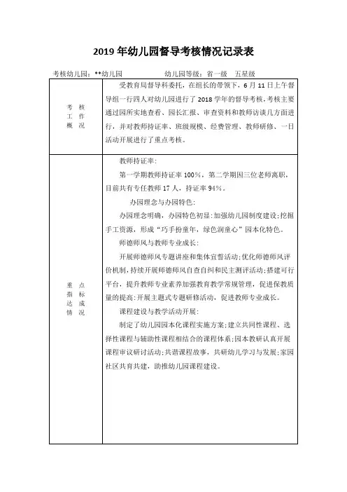 督导审查反馈表