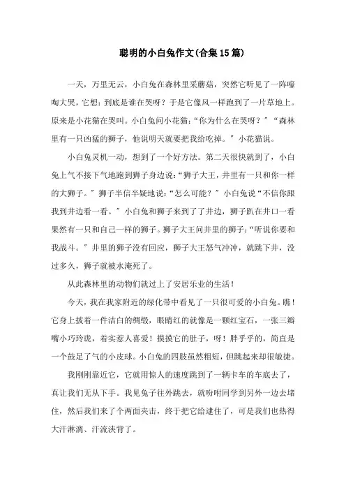 中小学聪明的小白兔作文(合集15篇)