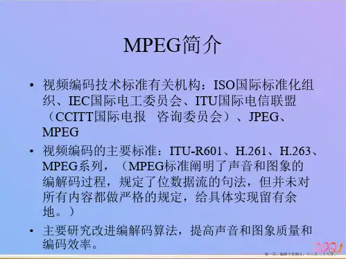 第八章 MPEG简介  南京师范大学ppt课件