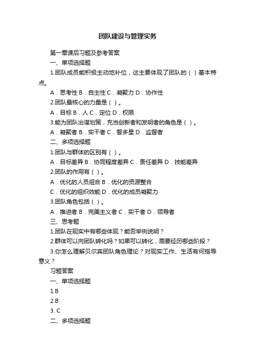 团队建设与管理实务