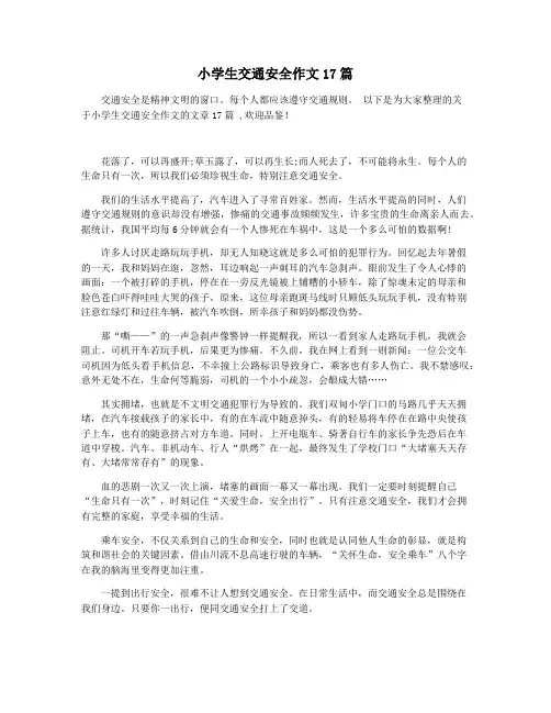 小学生交通安全作文17篇