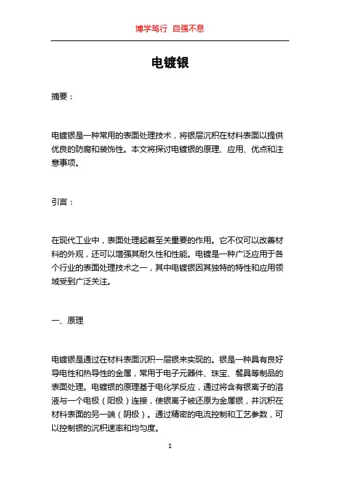 电镀银_精品文档