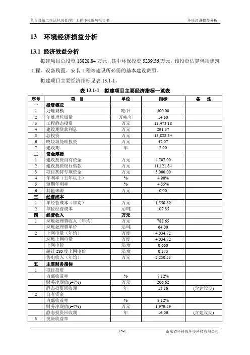 13环境经济损益分析
