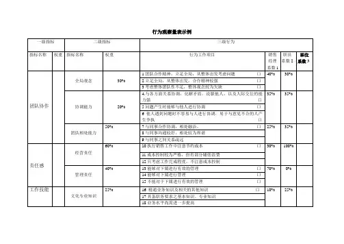 行为观察量表