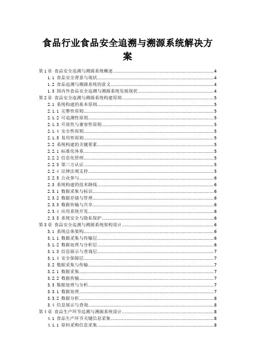 食品行业食品安全追溯与溯源系统解决方案