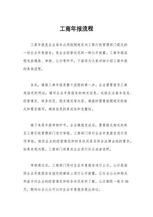 工商年报流程