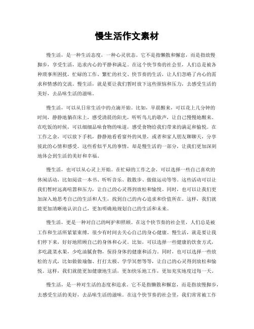 慢生活作文素材