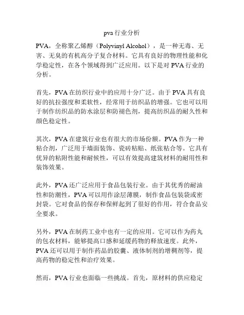 pva行业分析