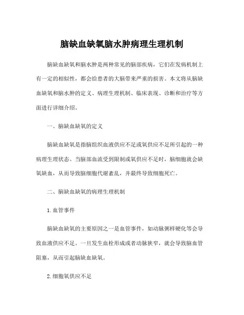脑缺血缺氧脑水肿病理生理机制