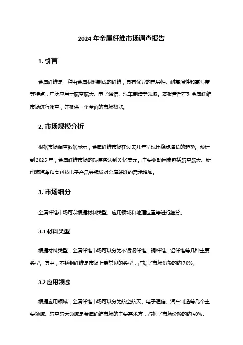 2024年金属纤维市场调查报告