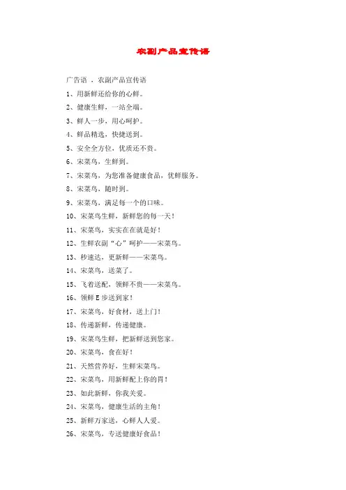 农副产品宣传语