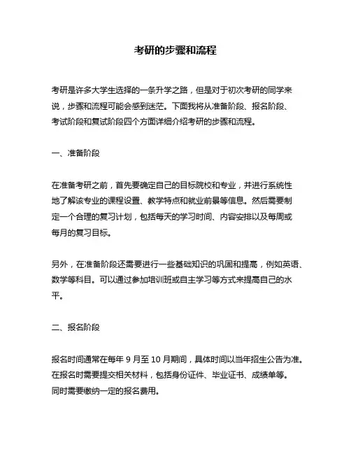 考研的步骤和流程