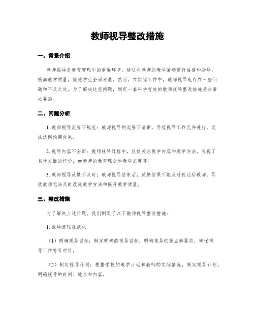 教师视导整改措施
