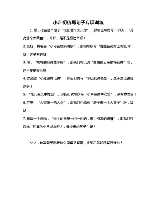 小升初仿写句子专项训练