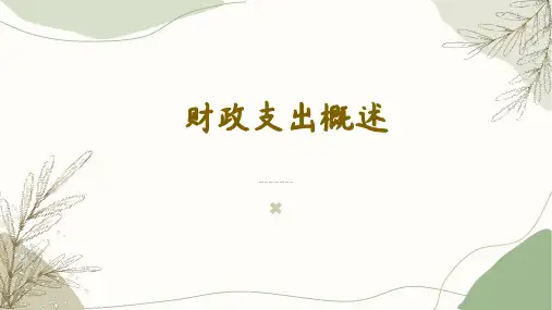 财政学基础：财政支出概述