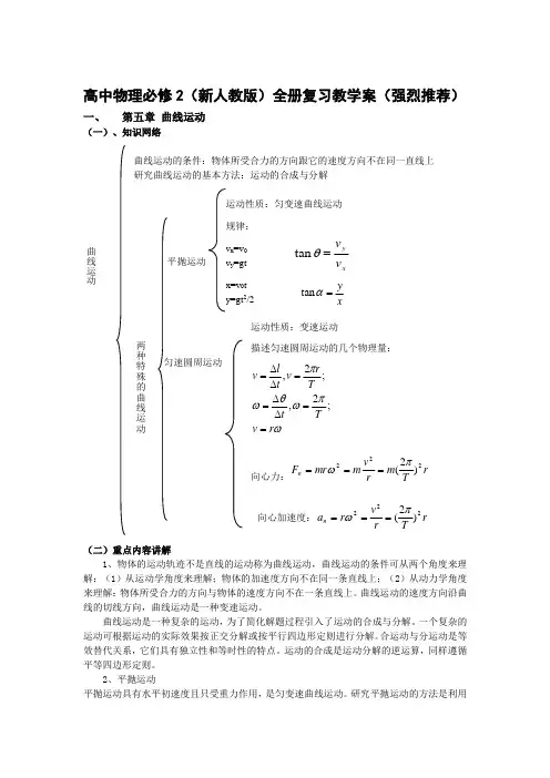 高中物理必修2(新人教版)全册复习教学案(转载)