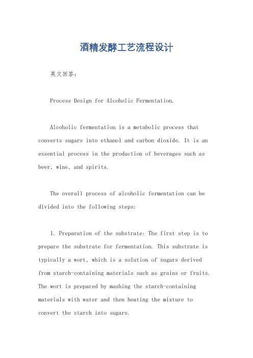 酒精发酵工艺流程设计