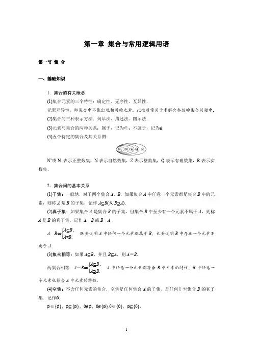 高中数学知识点总结(第一章 集合与常用逻辑用语)