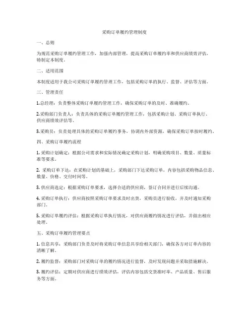 采购订单履约管理制度