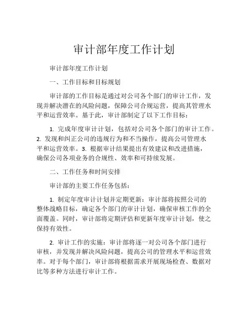 审计部年度工作计划