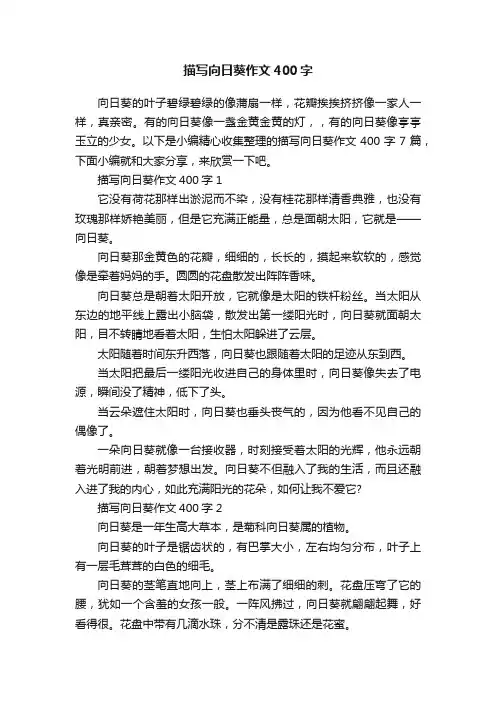 描写向日葵作文400字