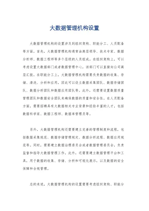 大数据管理机构设置