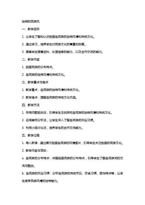 独特的民族风(教案)