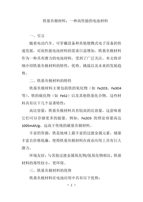 铁基负极材料