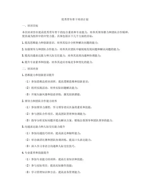 优秀青年骨干培训计划