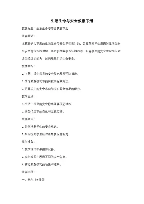 生活生命与安全教案下册