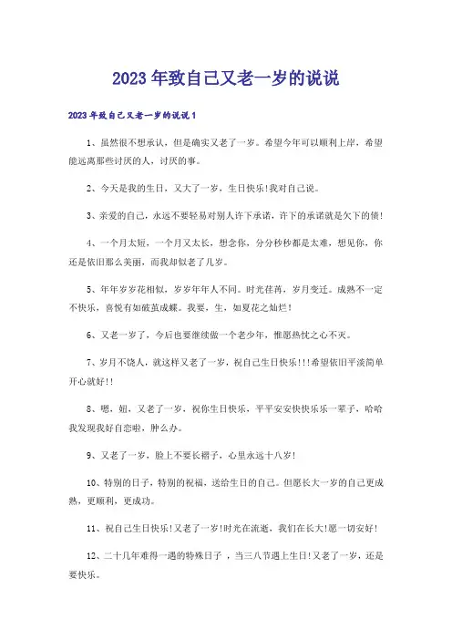 2023年致自己又老一岁的说说