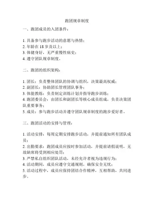 跑团规章制度
