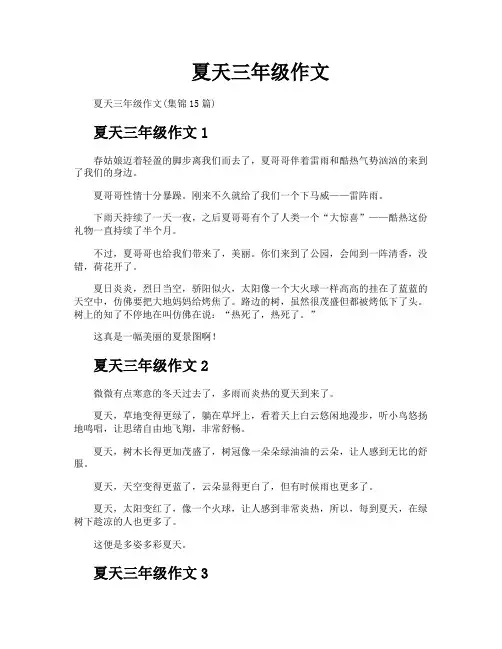 夏天三年级作文