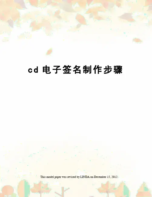 cd电子签名制作步骤