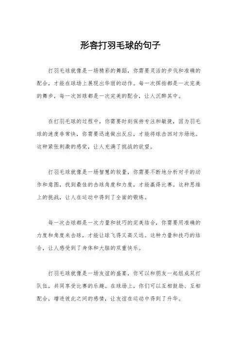 形容打羽毛球的句子