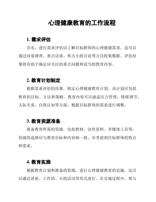 心理健康教育的工作流程